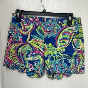 71. LILLY PULITZER Magnolia Shorts Sz. 00 side zip Toucan Play Scalloped